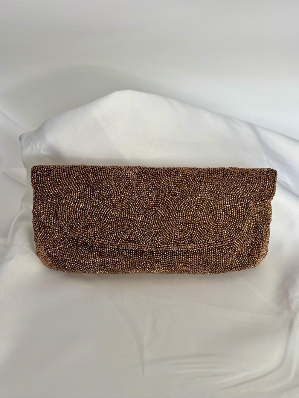 Vintage Walborg Bronze Beaded Evening Clutch Purse Made in Japan - Picture 7 of 10